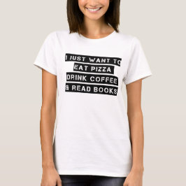 Pizza. Kaffe. Bokar T-shirt