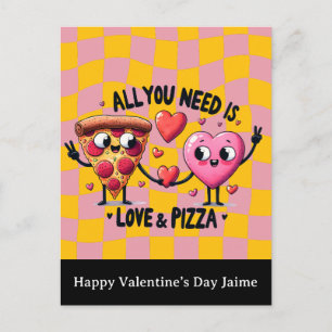 Pizza Kärlek Alla Hjärtans Dag Postkort Helg Vykort