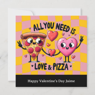 Pizza Kärlek Alla Hjärtans Dag Postkort Julkort