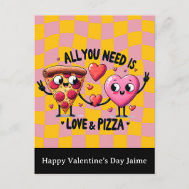 Pizza Kärlek Alla Hjärtans Dag Postkort Vykort