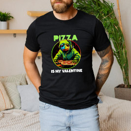 Pizza Kärlek Anti alla hjärtans dag Trendig Funny  T Shirt