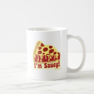 Pizza Kärlek Deep Dish Funny Saucy Slogan Kaffemugg