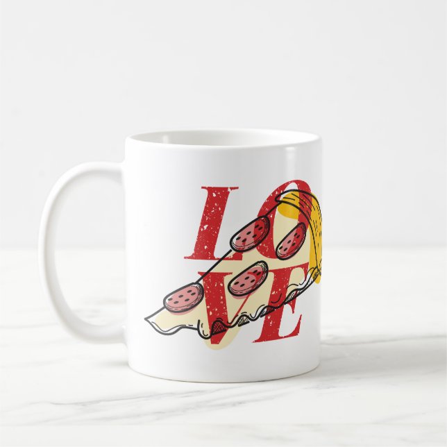 Pizza Kärlek Kaffemugg (Vänster)