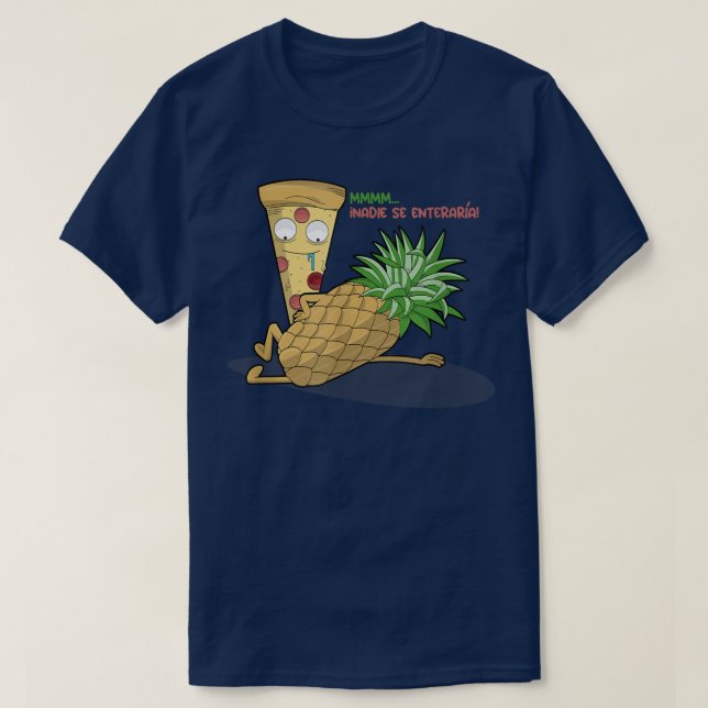 Pizza Kärlek Pineapple spansk T-Shirt (Design framsida)