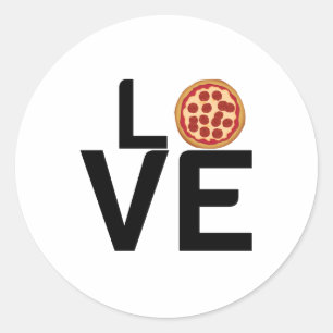 PIZZA KÄRLEK RUNT KLISTERMÄRKE