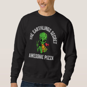 Pizza Kärlek Science fiction Rymden Friendly Al Lång Ärmad Tröja