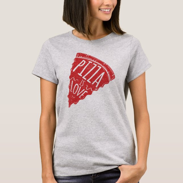Pizza Kärlek T Shirt (Framsida)