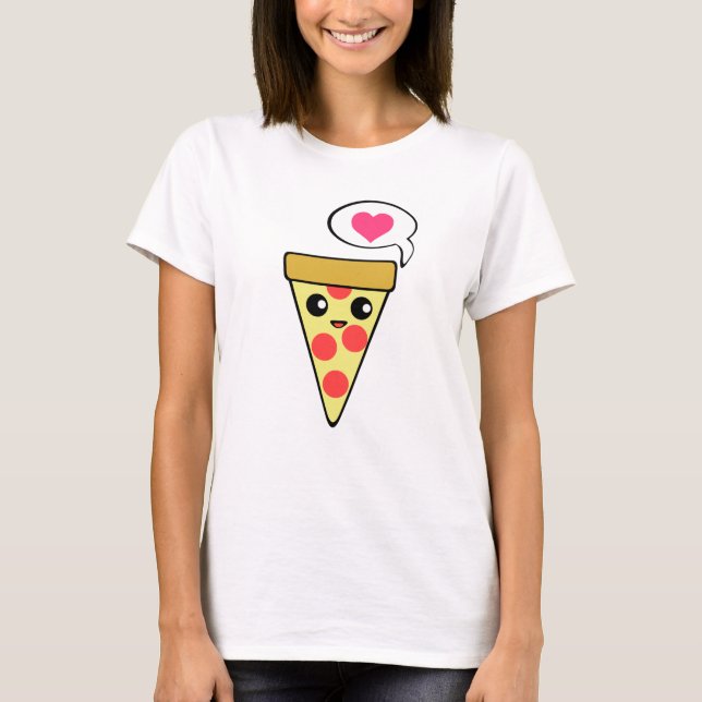 Pizza Kärlek Tee Shirt (Framsida)
