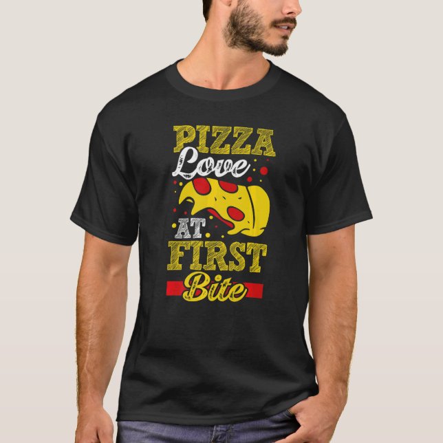Pizza Kärlek vid första Bitan T Shirt (Framsida)