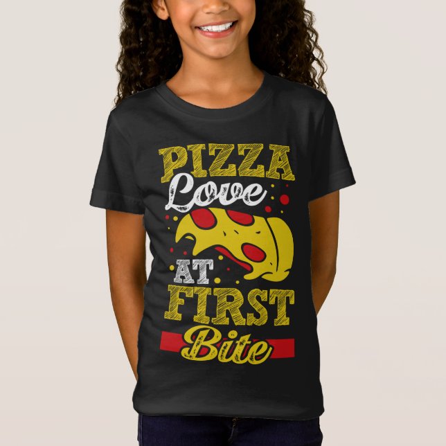 Pizza Kärlek vid första Bitan T Shirt (Framsida)