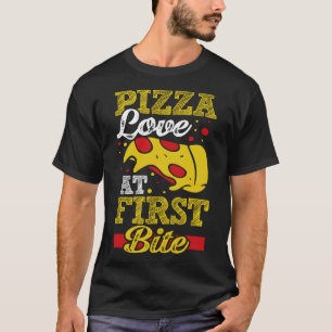 Pizza Kärlek vid första Bitan T Shirt