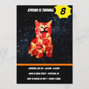 Pizza-katt i rymden inbjudningar