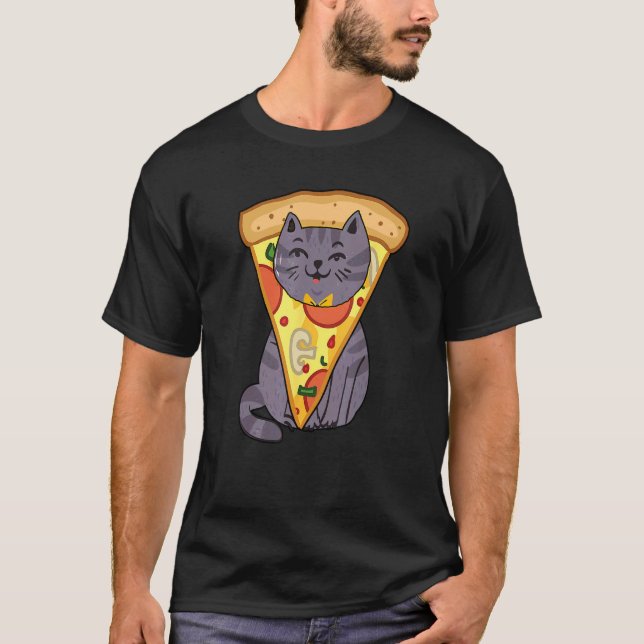 Pizza Katt T Shirt (Framsida)