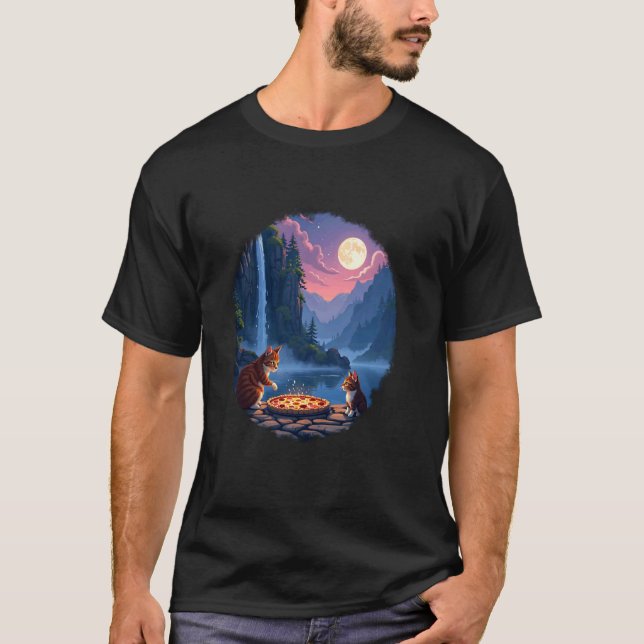 Pizza kattälskare t shirt (Framsida)