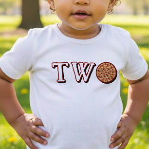 Pizza Kids 2-års födelsedagsfest Två T Shirt
