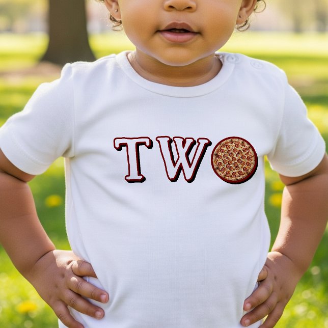 Pizza Kids 2-års födelsedagsfest Två T Shirt (Skapare uppladdad)