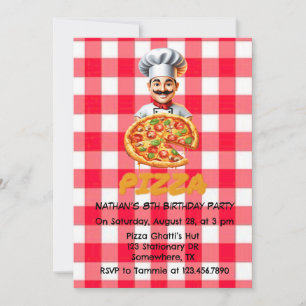 Pizza Kids Födelsedagsfest Inbjudningar