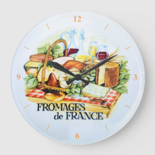 Pizza klocka. Fromages De France Stor Klocka