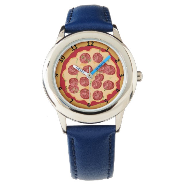 Pizza-klocka med siffror armbandsur (Framsida)