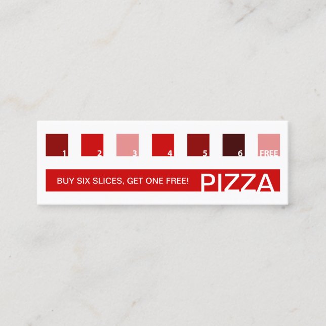 PIZZA-kundvärdering (modets fyrkanter) Lojalitetskort (Framsida)