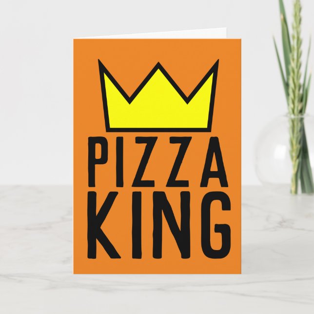 PIZZA KUNG BIRTHDAY GREETING CARD KORT (Framsida)