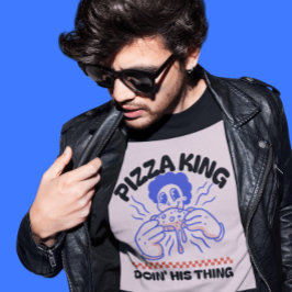 Pizza Kung Retro manar lustig T-shirt