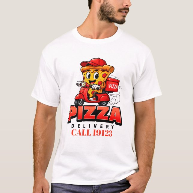 🍕 Pizza Leverans Team Uniform Personal 🚚 T Shirt (Framsida)