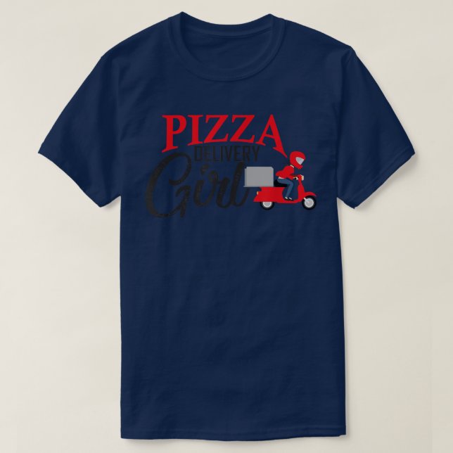 Pizza-leveranstjej som matchar pizzakostym för wom t shirt (Design framsida)