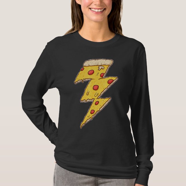 Pizza Lightning Pizza Eating Italy Food Pizza Fa T Shirt (Framsida)