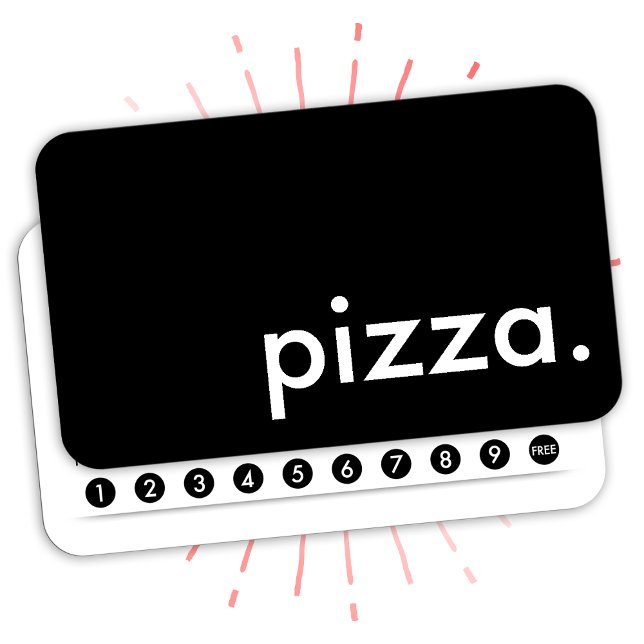pizza. lojalitetsstämpelkort lojalitetskort (Skapare uppladdad)