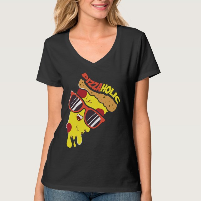 Pizza Lovers I Fast Food Pizzaholic I I Love Pizza T Shirt (Framsida)
