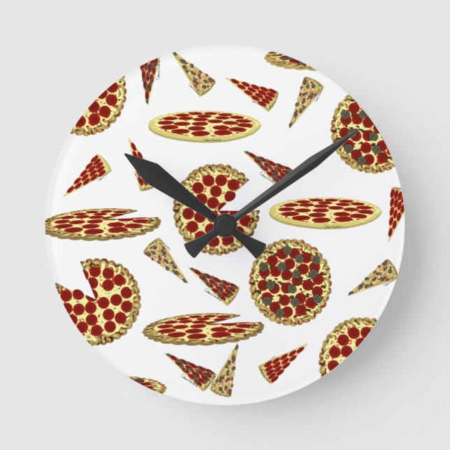 Pizza Lover's Pattern  Rund Klocka (Framsida)
