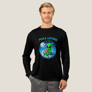Pizza-Loving Alien vid Måne | Roligt Cosmic T Shirt