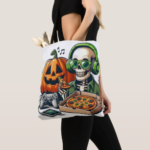 Pizza-Loving Skeleton: Gaming, Cheese Overload Tygkasse