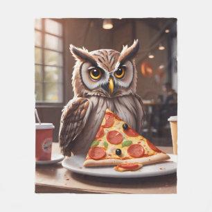 Pizza-Loving Uggla i Cafe Fleecefilt