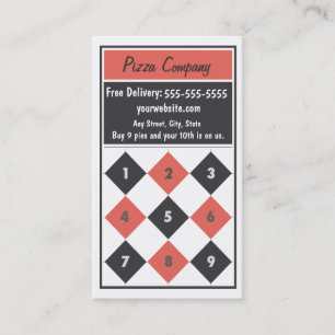 Pizza Loyalty-Affärskortet Slår kort
