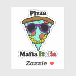 Pizza Mafia Italia – Rolig Gangster Pizzabit Klistermärken