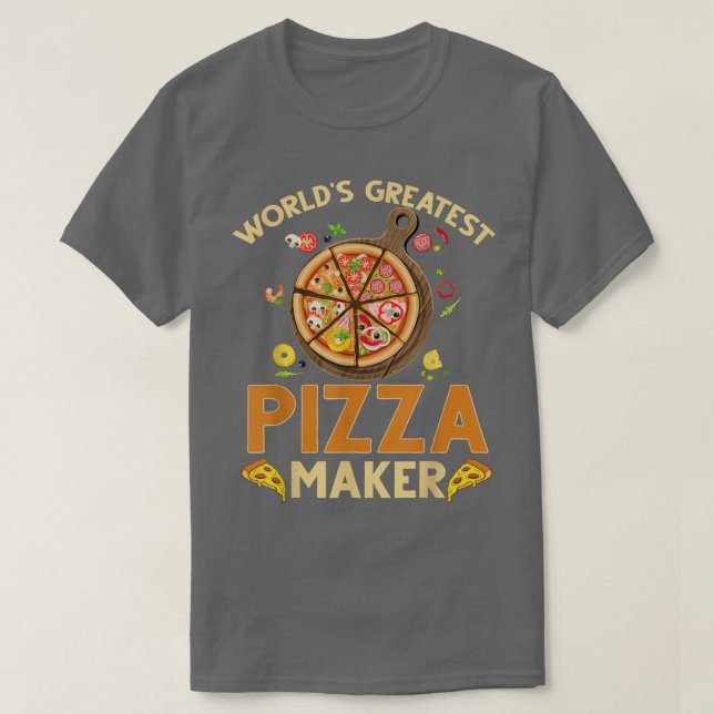 Pizza Maker Baker Worlds största Pizza Maker T Shirt (Design framsida)