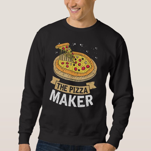 Pizza Maker Fast Food Cheese Crust Kärlek Lång Ärmad Tröja (Framsida)