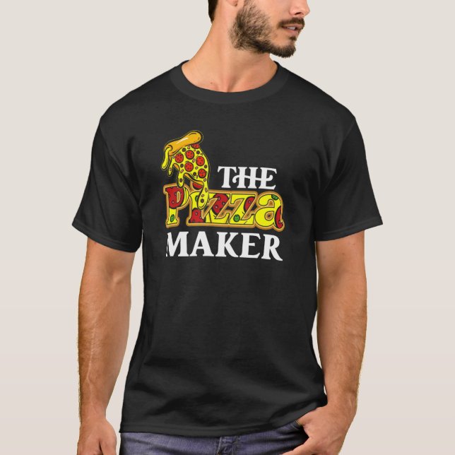 Pizza Maker Fast Food Pizza Skapar Pizza T Shirt (Framsida)