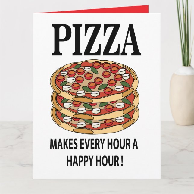 Pizza Makes varje timme i Lycklig Pizza Kort (Framsida)
