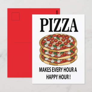 Pizza Makes varje timme i Lycklig Pizza Vykort