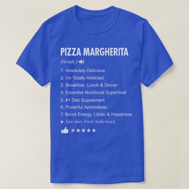 Pizza Margherita Definition betyder Funny T Shirt (Design framsida)