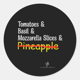 Pizza Margherita W/O Pineapple Runt Klistermärke