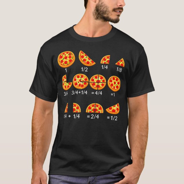 Pizza Math Bråk Åter Till Skolan Lärare T Shirt (Framsida)