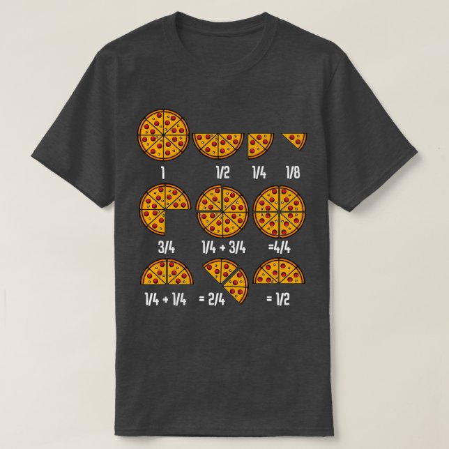 Pizza Math Fraction Italiana Cuisine Food Funny T Shirt (Design framsida)