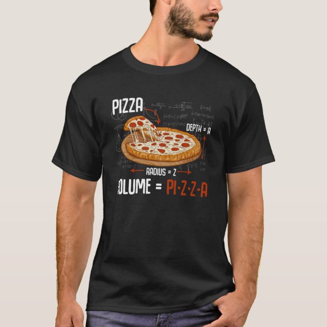 Pizza Mathematics Formula Physical Science Foodie T Shirt (Framsida)