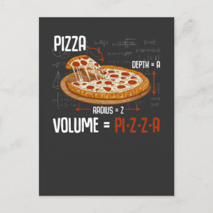 Pizza Mathematics Formula Physics Science Foodie Vykort
