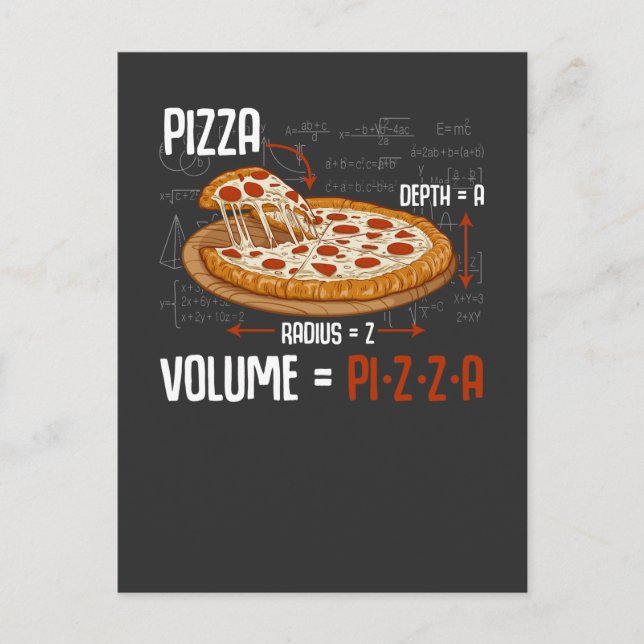 Pizza Mathematics Formula Physics Science Foodie Vykort (Framsida)
