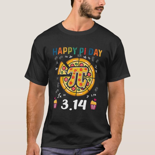 Pizza Mathematics Pi Symbol lycklig Pi Day Paj Day T Shirt (Framsida)